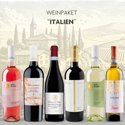 Weinpaket Italien mit 6 Flaschen Rotwein, Weißwein und Rosé