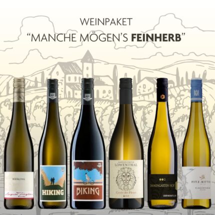 Weinpaket Feinherb: Mit sechs exzellenten feinherben Weinen von renommierten Weingütern der Pfalz. Perfekt für Genießer, die eine feine Restsüße schätzen. Jetzt online kaufen!