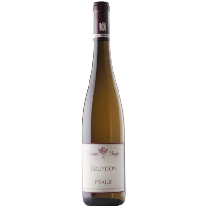 2022 Riesling Eruption trocken vom Weingut Acham-Magin. Ein Ausdruck von kühler Mineralität und fruchtiger Eleganz aus der Pfalz.