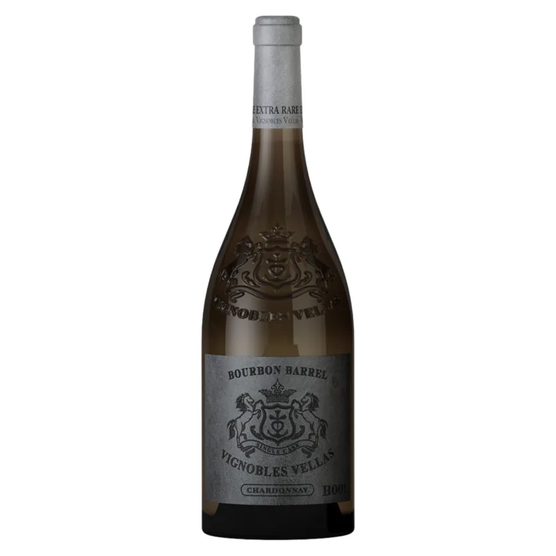 Genieße den exklusiven 2020 Bourbon Barrel Chardonnay trocken von Vignobles Vellas, geprägt durch seine Lagerung in Bourbonfässern und einer einzigartigen Aromatik von weißen Blüten und süßer Vanille.