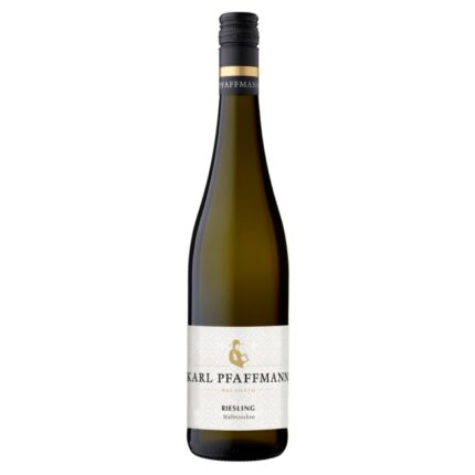 Der 2024 Riesling halbtrocken von Karl Pfaffmann. Ein fruchtiger und mineralischer Weißwein mit Aromen von weißem Pfirsich, Apfel, Ananas und Zitrone.