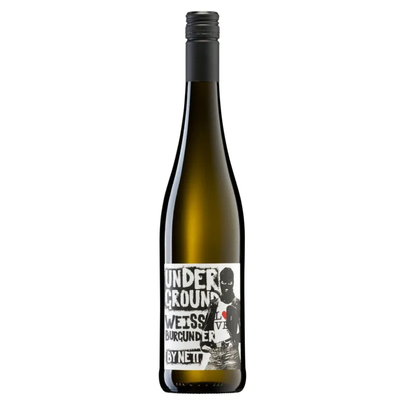 Entdecke den "Underground" Weissburgunder feinherb vom Weingut Bergdolt-Reif & Nett. Fruchtige und würzige Noten, perfekt zu Käse-Snacks und Spargel.