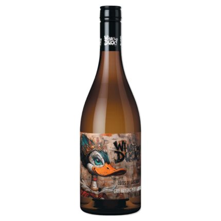 What the Duck! Gros-Petit Manseng – halbsüßer Weißwein mit exotischen Früchten und Honig. Perfekt als Aperitif oder zu Foie Gras und Blauschimmelkäse.