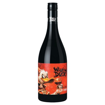 Ein Wein für „What the F...!“ Momente: What the Duck! Merlot-Tannat – schwarze Früchte, feine Tannine, perfekt zu Tapas und gegrilltem Fleisch.