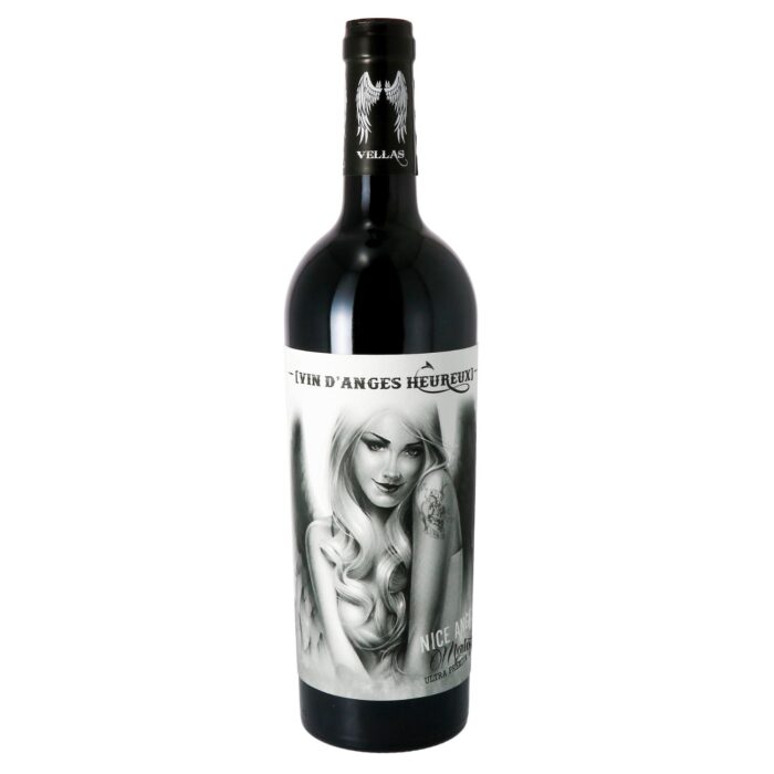 Ein intensiver Rotwein mit Aromen von Cassis und Gewürzen. Der Nice Angel Merlot aus dem Pays d’Oc. Das kunstvolle Etikett von Og Abel macht ihn zum Blickfang.