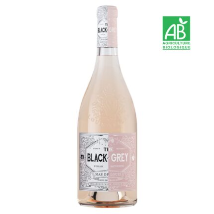 Der Bio-Rosé "The Black and Grey" von Mas de Louis: Ein lebendiger, mineralischer Wein mit Aromen von roten Beeren, Zitrus und weißem Obst.