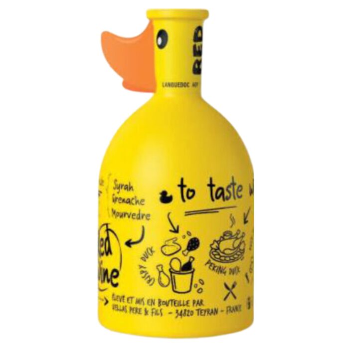Kräftige rote Früchte, Gewürze und harmonische Tannine – der Suck my Duck Languedoc Rouge passt perfekt zu Entengerichten und französischer Küche.