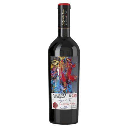 Crin d’Or Cabernet Chocolat Flasche mit Künstleretikett von Anabelle Marquis