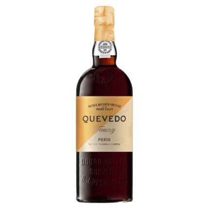 Flasche Tawny Port von Quevedo mit goldenem Schimmer