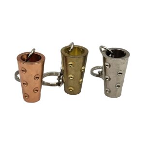 Dubbeglas Schlüsselanhänger aus Stahl – Gold, Silber, Kupfer