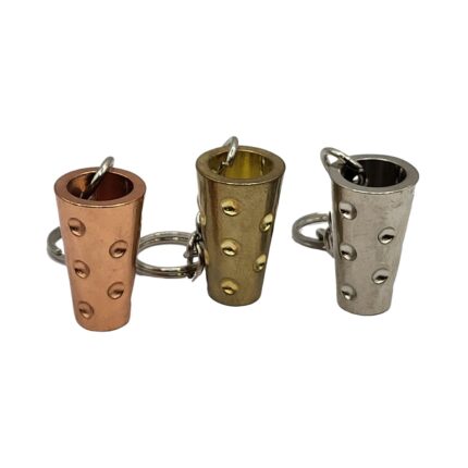 Dubbeglas Schlüsselanhänger aus Stahl – Gold, Silber, Kupfer