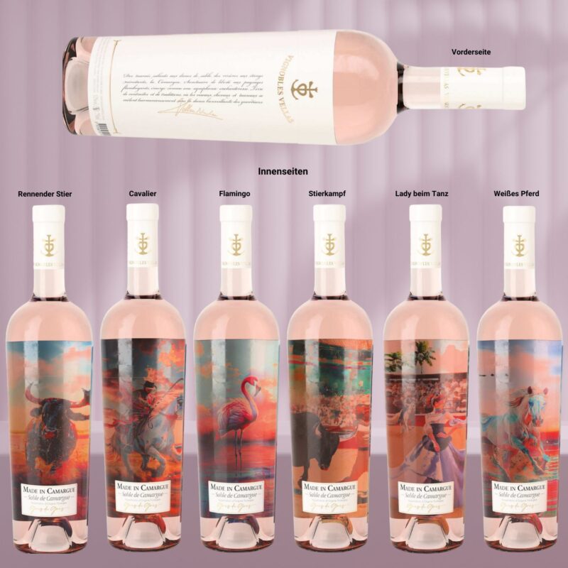 Made in Camargue Rosé – Designflaschen mit Camargue-Motiv
