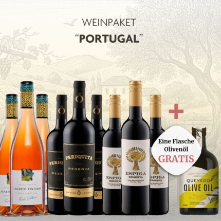 Weinpaket Portugal mit 9 Flaschen und Gratis Quevedo Olivenöl