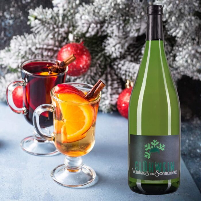 Flasche Glühwein Chardonnay weiß vom Weinhaus am Sonnenberg