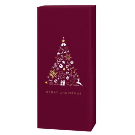 2er Geschenkkarton Christmas Tree rot für zwei Weinflaschen