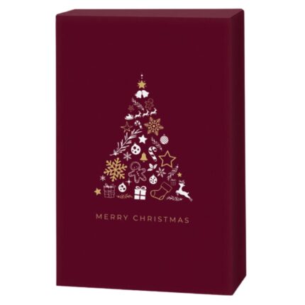 3er Geschenkkarton Christmas Tree rot für drei Weinflaschen