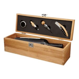 Bambus-Geschenkbox für Wein mit Zubehör