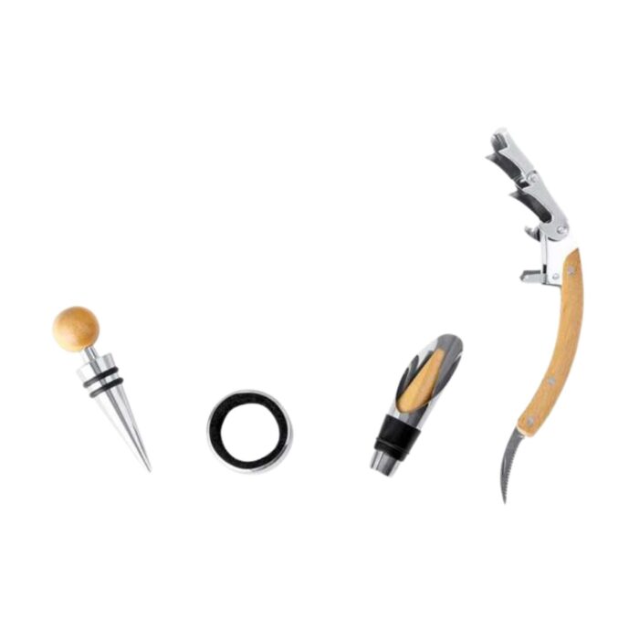 Wein Geschenkset mit Schachspiel aus Bambus