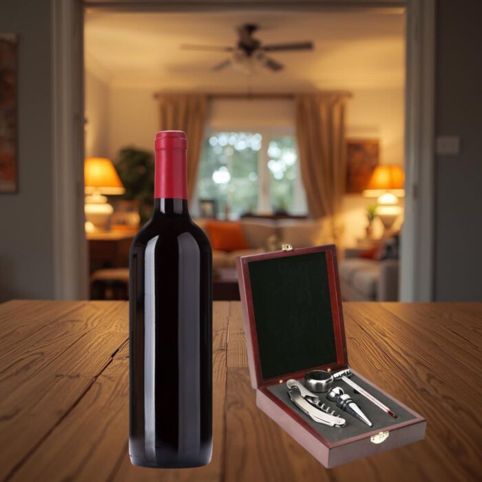 Weinzubehörset in Holzbox – Bild 3