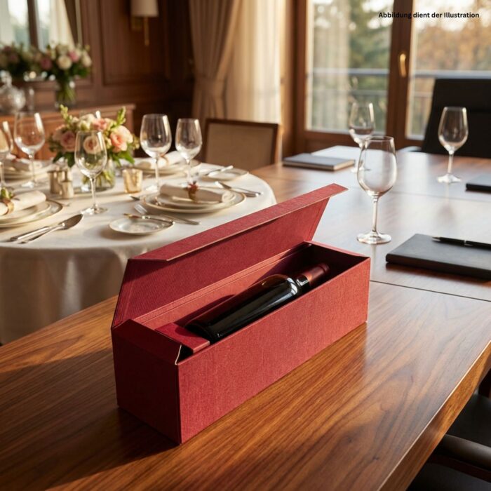 1er Geschenkkarton rot für eine Weinflasche